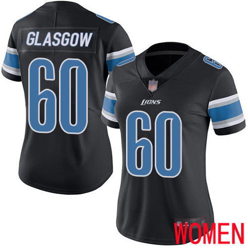 Detroit Lions Limited Black Women Graham Glasgow Jersey NFL Football #60 Rush Vapor Untouchable